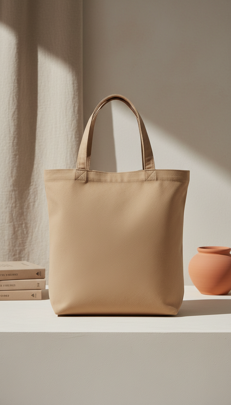 Daily Canvas Tote with Structured Base